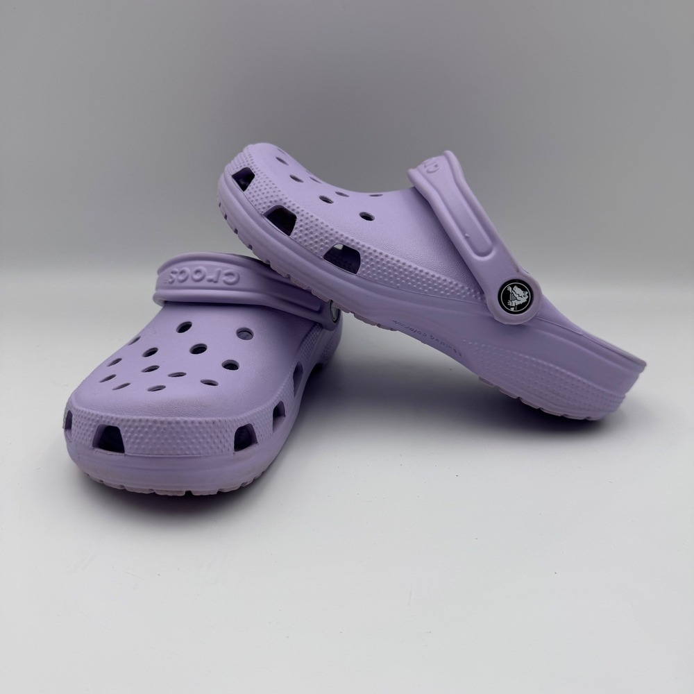 Crocs Classic Clogs Lavender Purple Kids Youth Size J5 Slip On Comfort Shoes